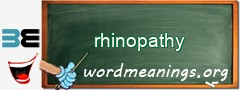 WordMeaning blackboard for rhinopathy